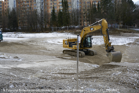 11.02.2020 - Baustelle Zufahrt zum Alexisquartier an der Ständlerstrasse in Neuperlach