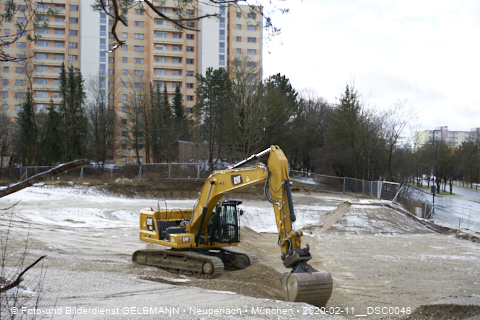 11.02.2020 - Baustelle Zufahrt zum Alexisquartier an der Ständlerstrasse in Neuperlach