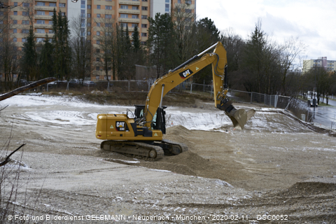 11.02.2020 - Baustelle Zufahrt zum Alexisquartier an der Ständlerstrasse in Neuperlach