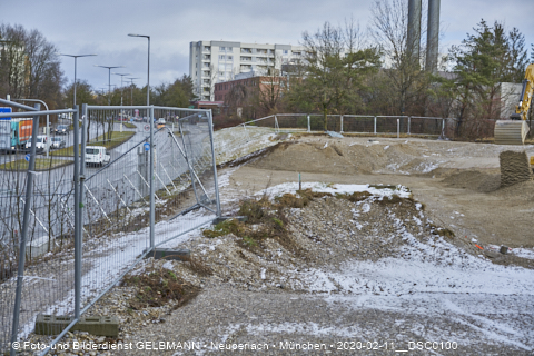 11.02.2020 - Baustelle Zufahrt zum Alexisquartier an der Ständlerstrasse in Neuperlach