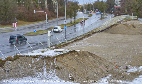 11.02.2020 - Baustelle Zufahrt zum Alexisquartier an der Ständlerstrasse in Neuperlach
