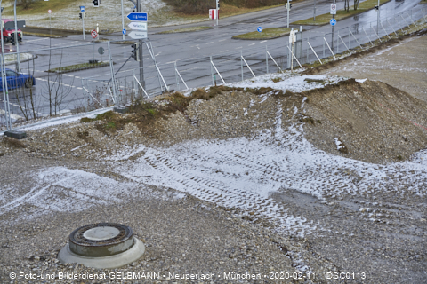 11.02.2020 - Baustelle Zufahrt zum Alexisquartier an der Ständlerstrasse in Neuperlach