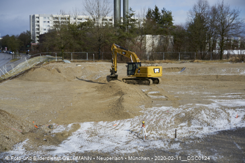 11.02.2020 - Baustelle Zufahrt zum Alexisquartier an der Ständlerstrasse in Neuperlach