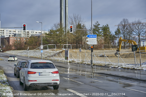 11.02.2020 - Baustelle Zufahrt zum Alexisquartier an der Ständlerstrasse in Neuperlach