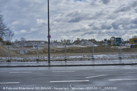 11.02.2020 - Baustelle Zufahrt zum Alexisquartier an der Ständlerstrasse in Neuperlach
