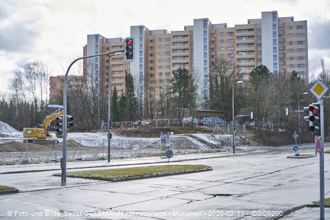 11.02.2020 - Baustelle Zufahrt zum Alexisquartier an der Ständlerstrasse in Neuperlach