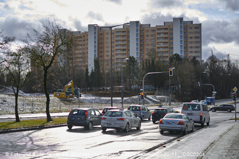 11.02.2020 - Baustelle Zufahrt zum Alexisquartier an der Ständlerstrasse in Neuperlach