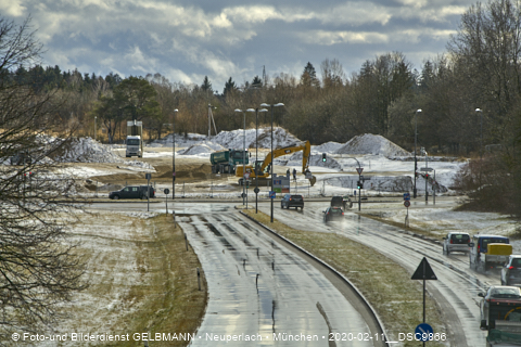 11.02.2020 - Baustelle Zufahrt zum Alexisquartier an der Ständlerstrasse in Neuperlach