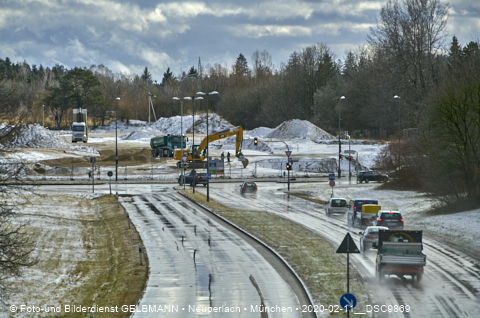 11.02.2020 - Baustelle Zufahrt zum Alexisquartier an der Ständlerstrasse in Neuperlach