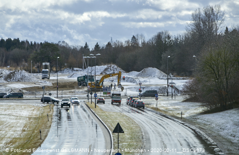 11.02.2020 - Baustelle Zufahrt zum Alexisquartier an der Ständlerstrasse in Neuperlach