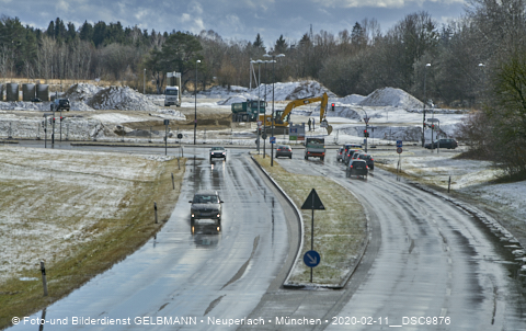 11.02.2020 - Baustelle Zufahrt zum Alexisquartier an der Ständlerstrasse in Neuperlach