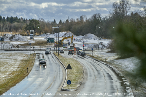 11.02.2020 - Baustelle Zufahrt zum Alexisquartier an der Ständlerstrasse in Neuperlach