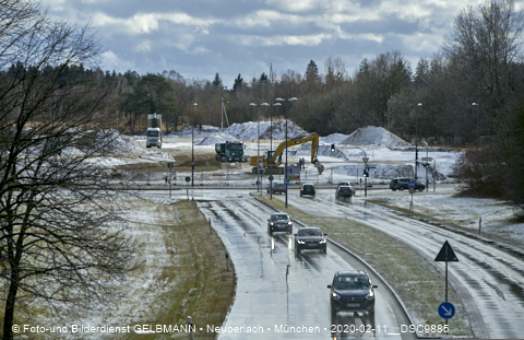 11.02.2020 - Baustelle Zufahrt zum Alexisquartier an der Ständlerstrasse in Neuperlach