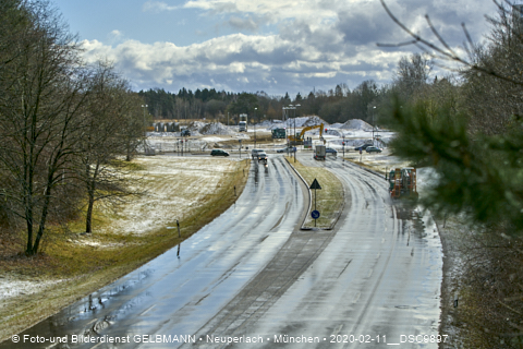 11.02.2020 - Baustelle Zufahrt zum Alexisquartier an der Ständlerstrasse in Neuperlach