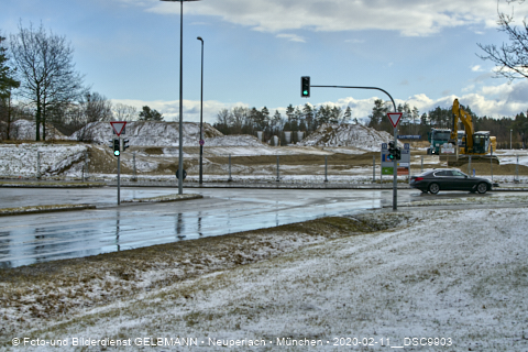 11.02.2020 - Baustelle Zufahrt zum Alexisquartier an der Ständlerstrasse in Neuperlach