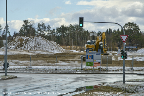 11.02.2020 - Baustelle Zufahrt zum Alexisquartier an der Ständlerstrasse in Neuperlach