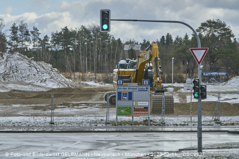 11.02.2020 - Baustelle Zufahrt zum Alexisquartier an der Ständlerstrasse in Neuperlach