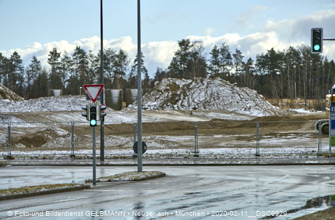 11.02.2020 - Baustelle Zufahrt zum Alexisquartier an der Ständlerstrasse in Neuperlach