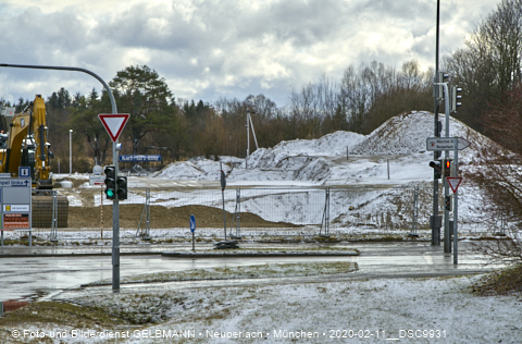 11.02.2020 - Baustelle Zufahrt zum Alexisquartier an der Ständlerstrasse in Neuperlach