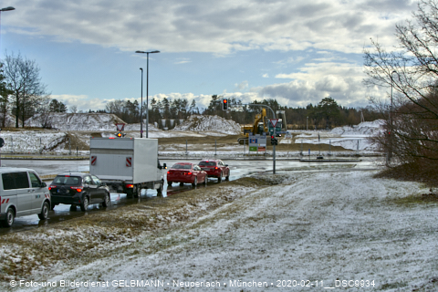 11.02.2020 - Baustelle Zufahrt zum Alexisquartier an der Ständlerstrasse in Neuperlach