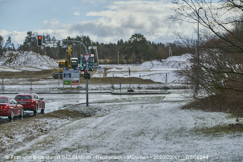 11.02.2020 - Baustelle Zufahrt zum Alexisquartier an der Ständlerstrasse in Neuperlach