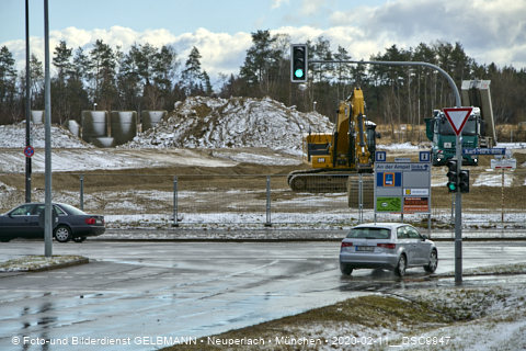 11.02.2020 - Baustelle Zufahrt zum Alexisquartier an der Ständlerstrasse in Neuperlach