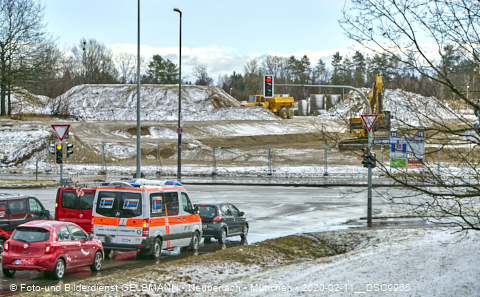 11.02.2020 - Baustelle Zufahrt zum Alexisquartier an der Ständlerstrasse in Neuperlach