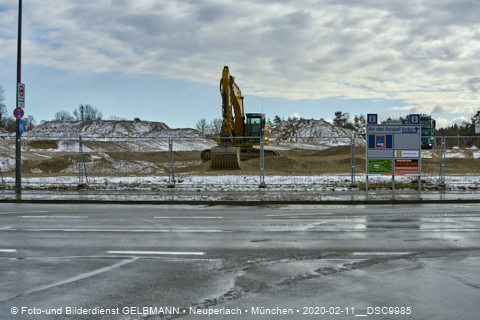 11.02.2020 - Baustelle Zufahrt zum Alexisquartier an der Ständlerstrasse in Neuperlach