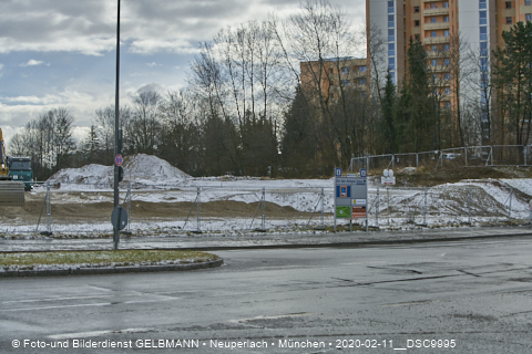 11.02.2020 - Baustelle Zufahrt zum Alexisquartier an der Ständlerstrasse in Neuperlach