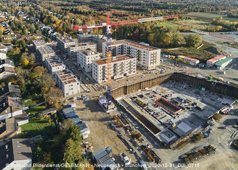 31.10.2020 - DEMOS-Baustelle und BayernHeim-Baustelle Alexiqauartier in Neuperlach
