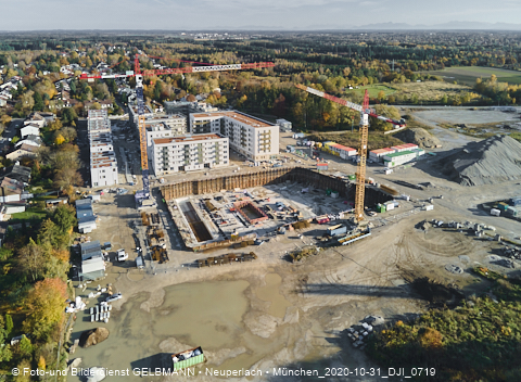 31.10.2020 - DEMOS-Baustelle und BayernHeim-Baustelle Alexiqauartier in Neuperlach