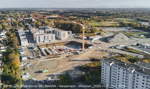 31.10.2020 - DEMOS-Baustelle und BayernHeim-Baustelle Alexiqauartier in Neuperlach