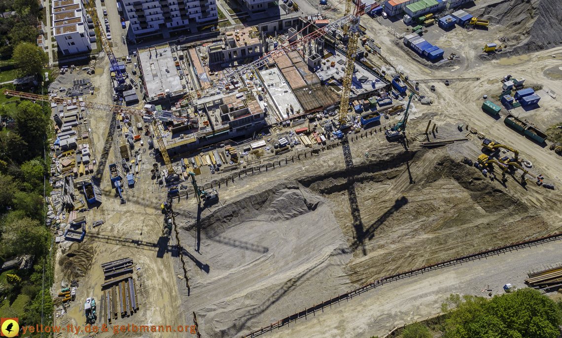 09.05.2021 - Baustelle Alexisquartier und Hugo-LAng-Bogen und Niederalmstrasse in Neuperlach