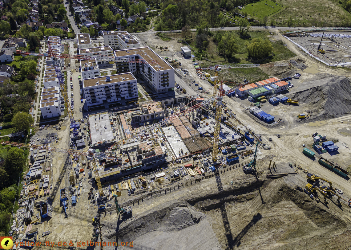 09.05.2021 - Baustelle Alexisquartier und Hugo-LAng-Bogen und Niederalmstrasse in Neuperlach