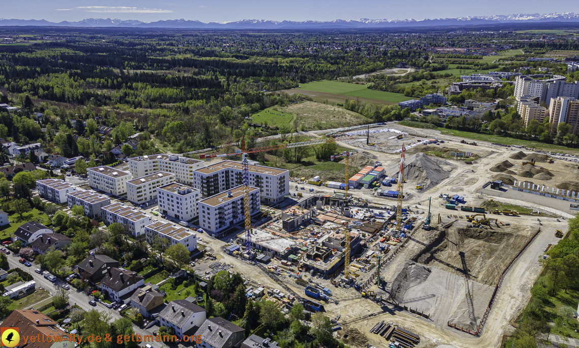 09.05.2021 - Baustelle Alexisquartier und Hugo-LAng-Bogen und Niederalmstrasse in Neuperlach