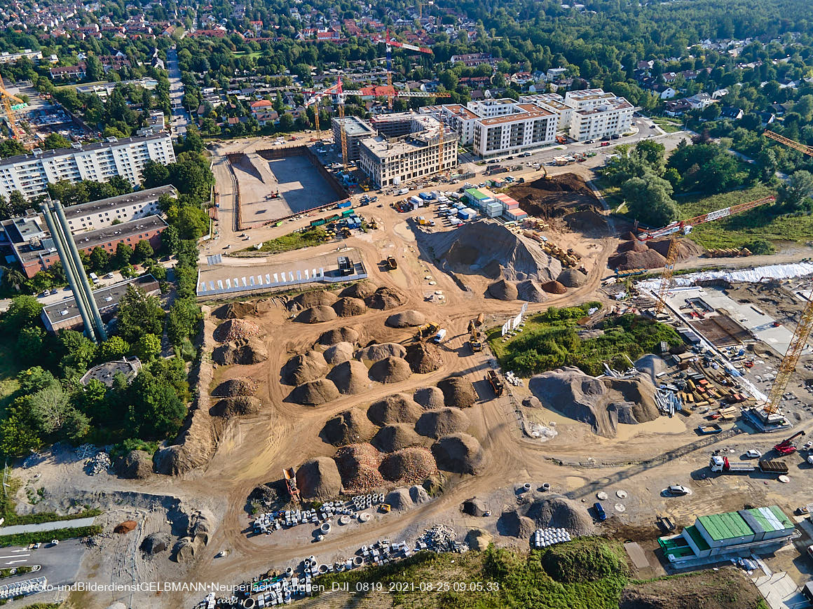25.08.2020 - Luftaufnahmen von der Baustelle PandionVerde in Neuperlach