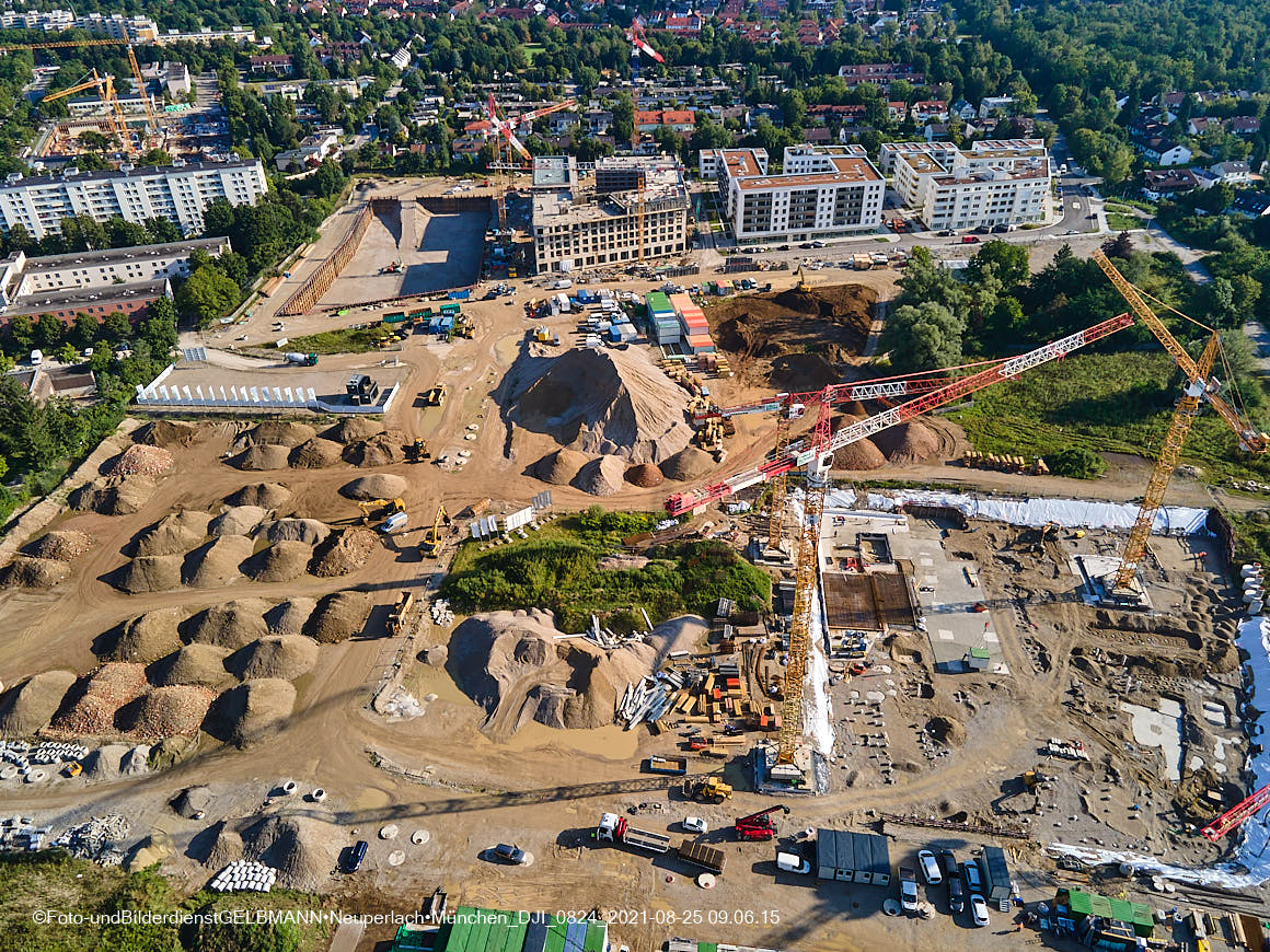 25.08.2020 - Luftaufnahmen von der Baustelle PandionVerde in Neuperlach