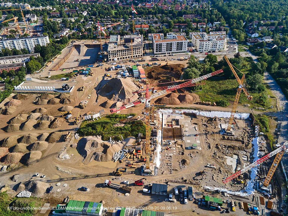 25.08.2020 - Luftaufnahmen von der Baustelle PandionVerde in Neuperlach