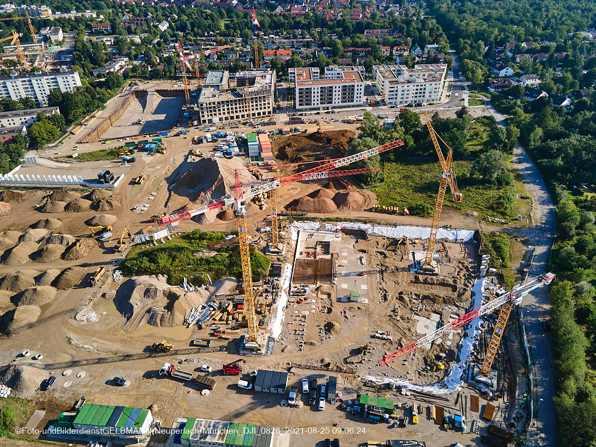 25.08.2020 - Luftaufnahmen von der Baustelle PandionVerde in Neuperlach