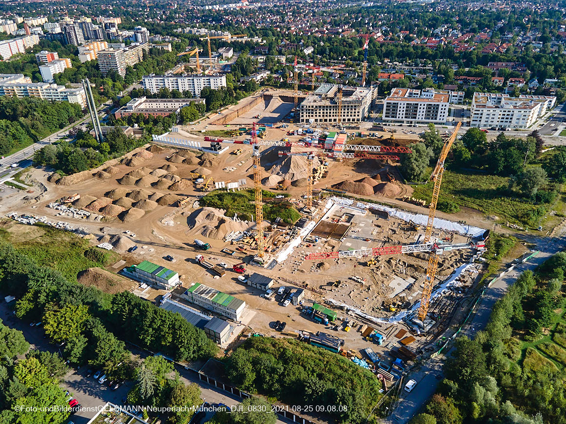 25.08.2020 - Luftaufnahmen von der Baustelle PandionVerde in Neuperlach