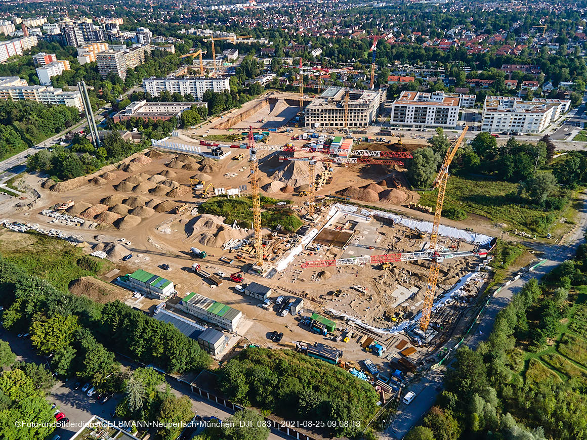 25.08.2020 - Luftaufnahmen von der Baustelle PandionVerde in Neuperlach