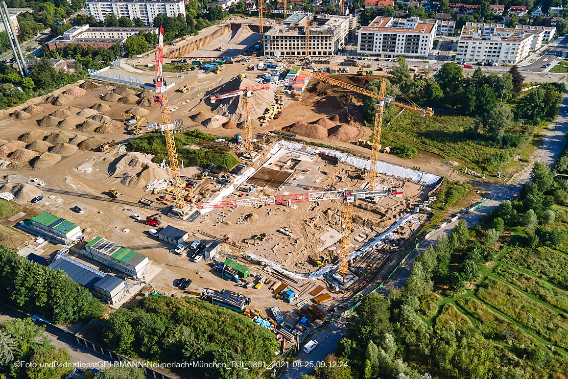 25.08.2020 - Luftaufnahmen von der Baustelle PandionVerde in Neuperlach