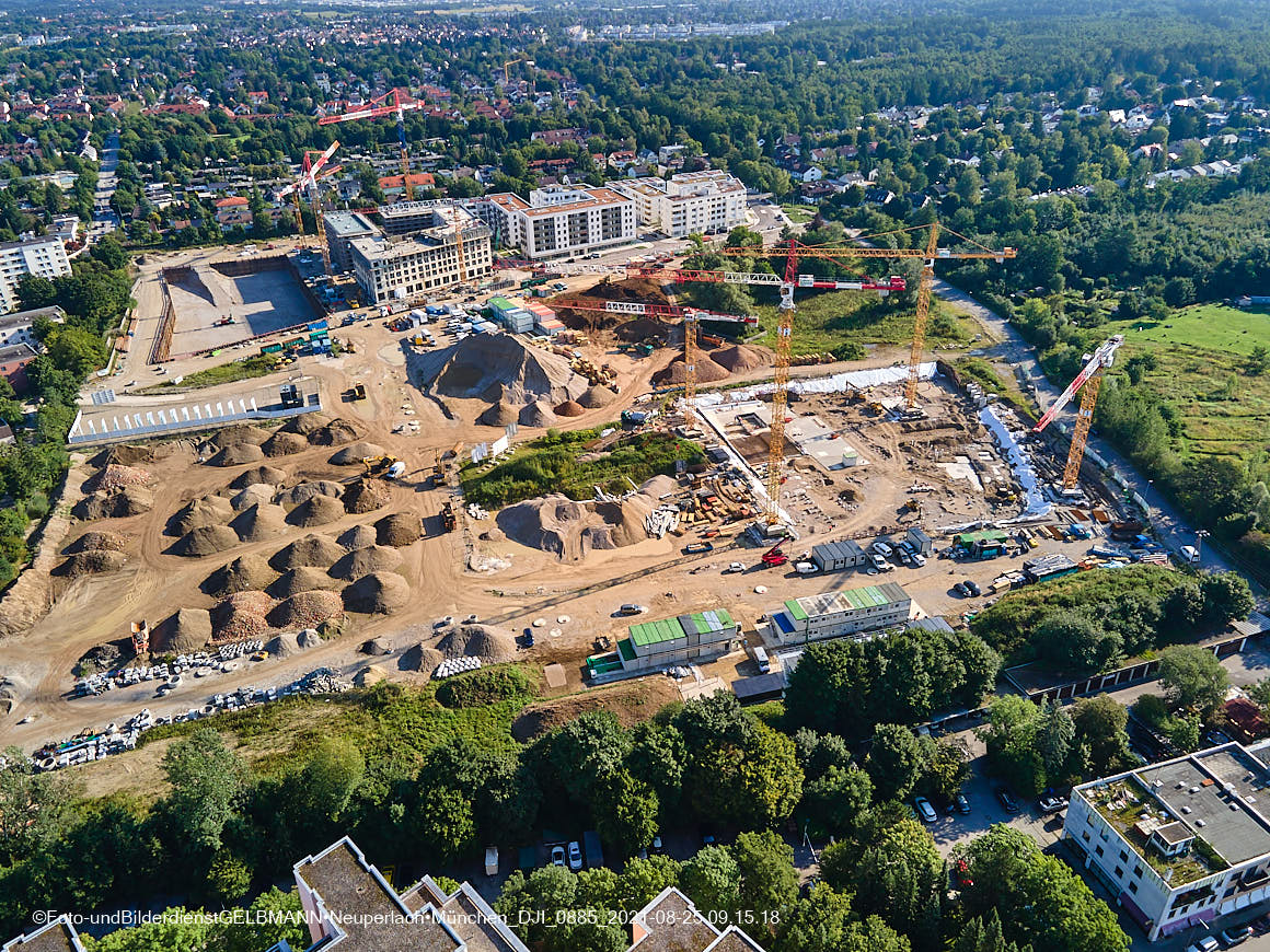 25.08.2020 - Luftaufnahmen von der Baustelle PandionVerde in Neuperlach