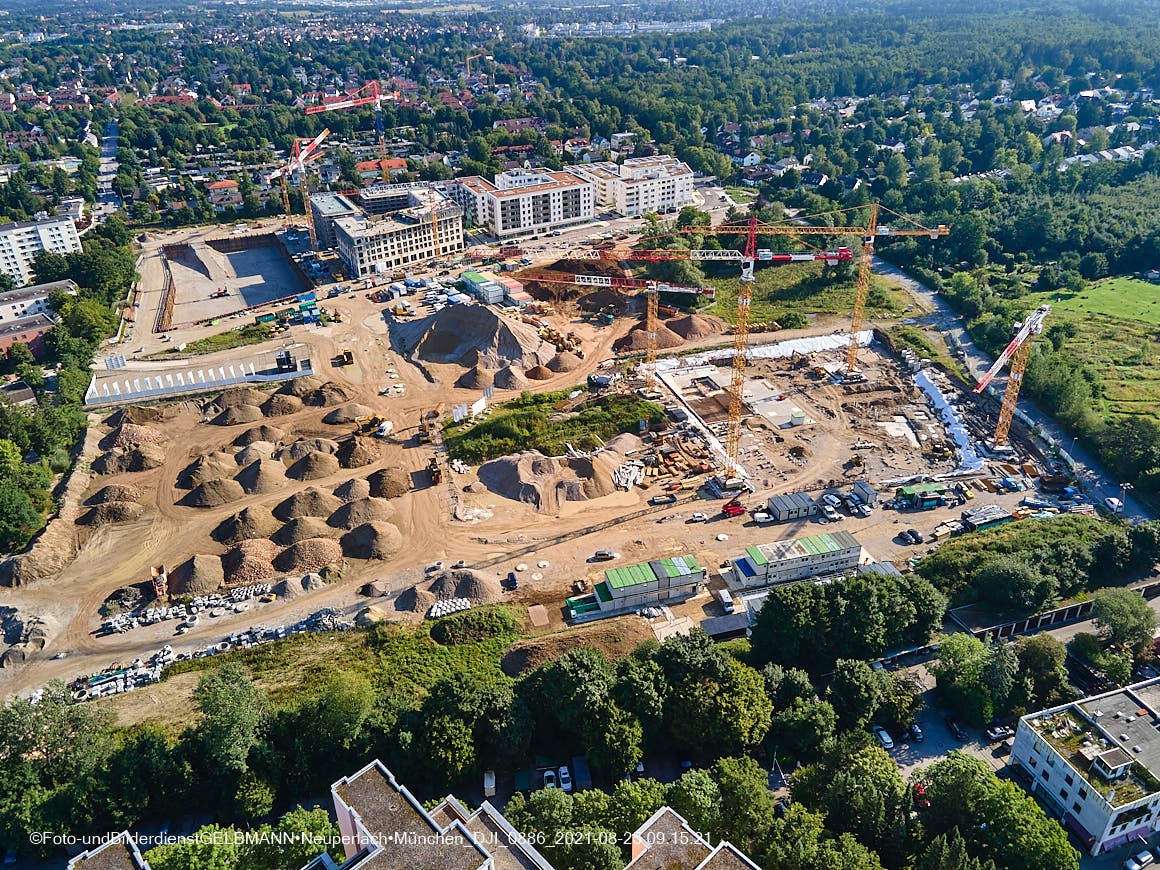 25.08.2020 - Luftaufnahmen von der Baustelle PandionVerde in Neuperlach