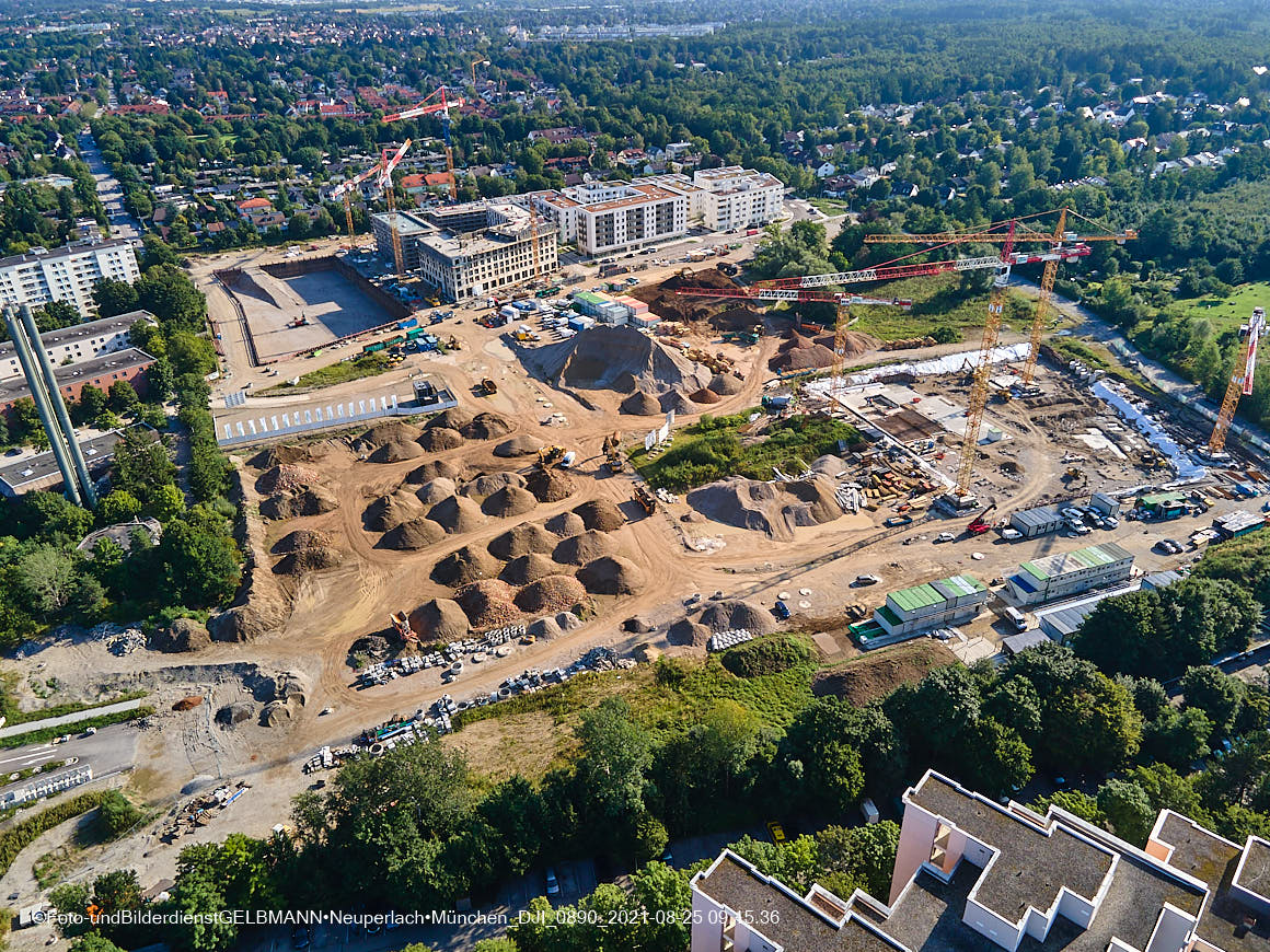 25.08.2020 - Luftaufnahmen von der Baustelle PandionVerde in Neuperlach