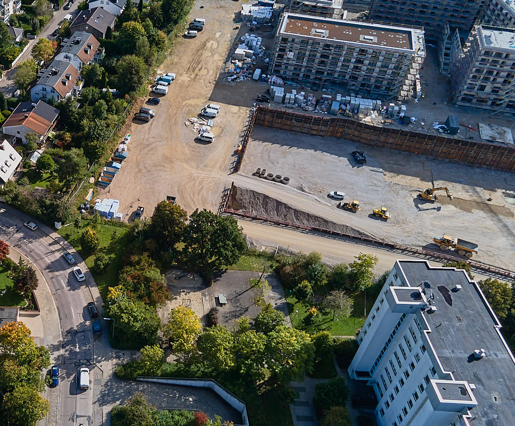 01.10.2021 - Groß-Baustelle Alexisquartier in München Neuperlach