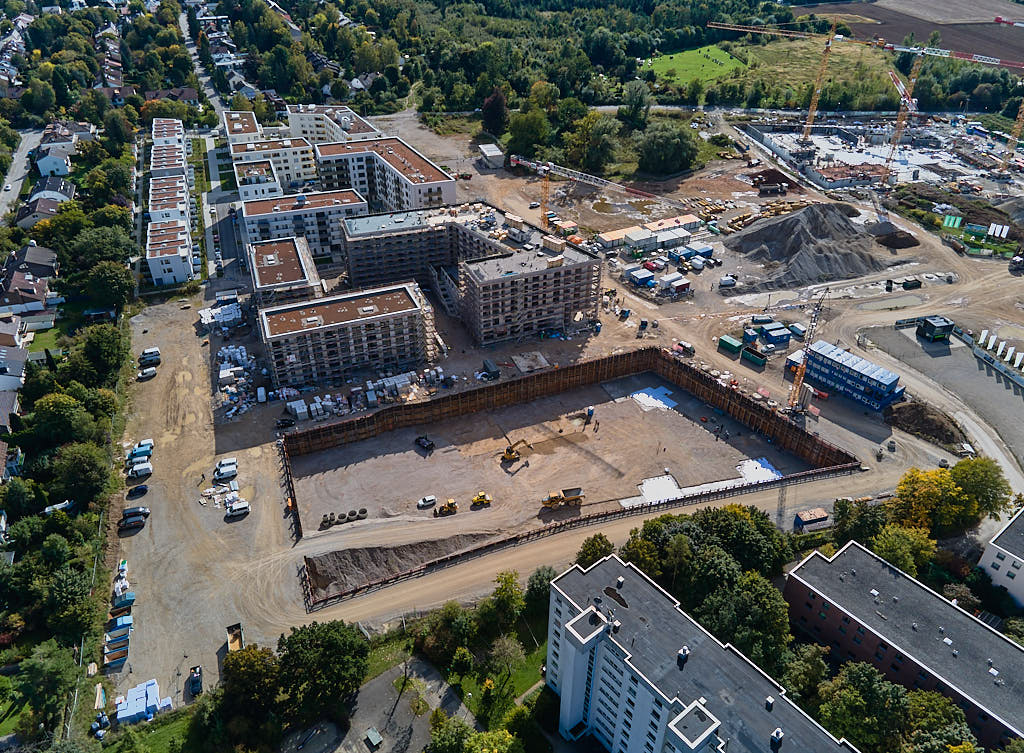 01.10.2021 - Groß-Baustelle Alexisquartier in München Neuperlach