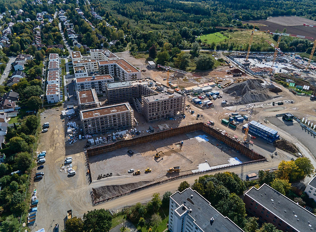 01.10.2021 - Groß-Baustelle Alexisquartier in München Neuperlach