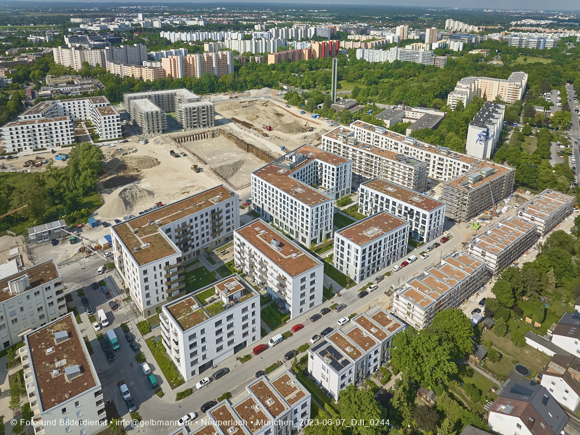 07.06.2023 - Aktuelle Luftbilder aus dem Alexisquartier und Pandion Verde in Neuperlach in München