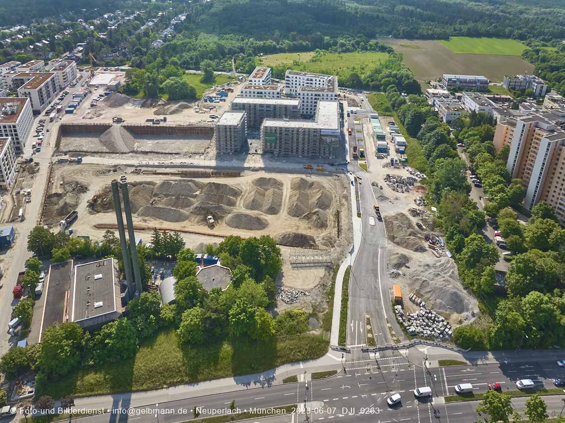 07.06.2023 - Aktuelle Luftbilder aus dem Alexisquartier und Pandion Verde in Neuperlach in München